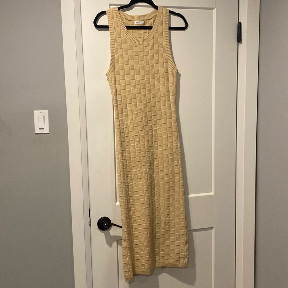 Organic cotton Arcaa knit dress in sand.Never worn. Tags on.